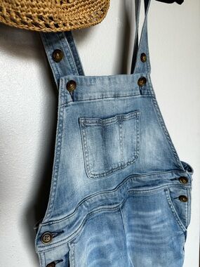Pilcro Light Blue Denim Overalls with Adjustable Straps